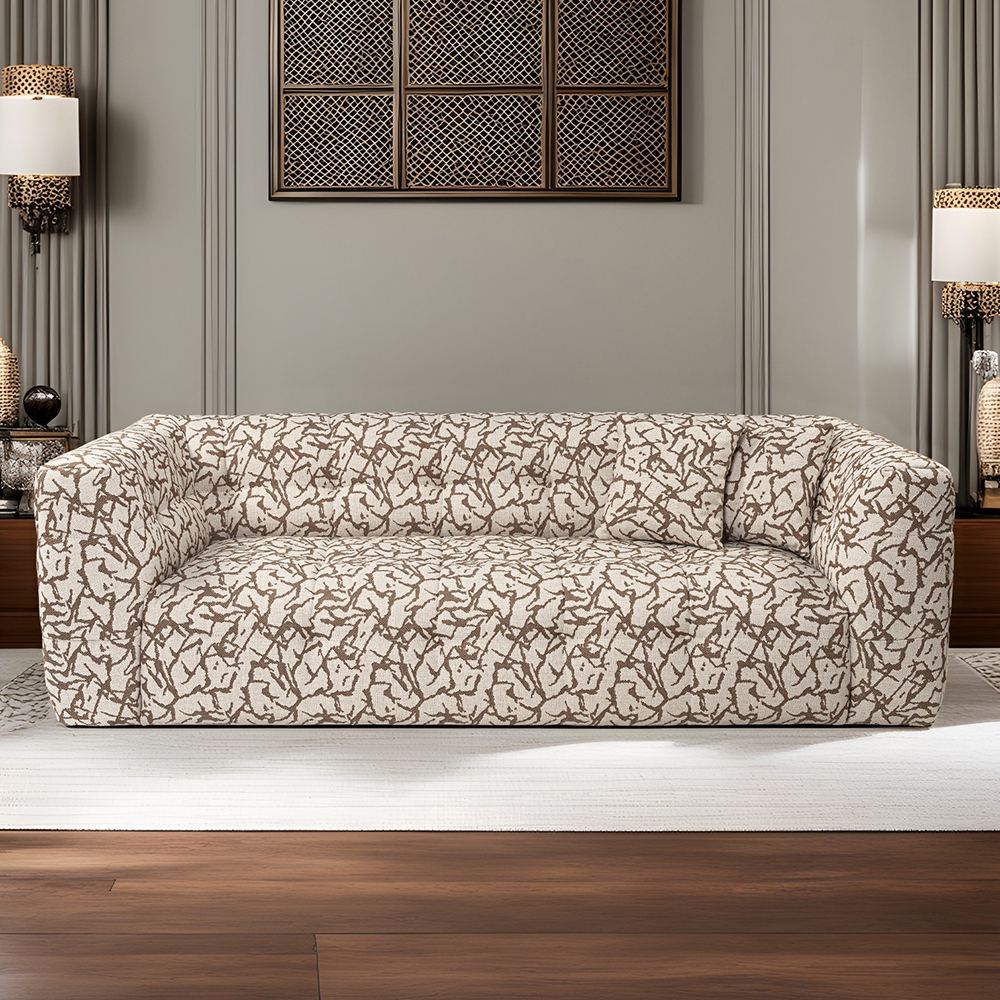 Sofa 3-Sitzer modern in gemustertem Stoff mit Kissen 235cm Cady 3 Aktion Sofa 3-Sitzer modern in gemustertem Stoff mit Kissen 235cm Cady 3 Aktion