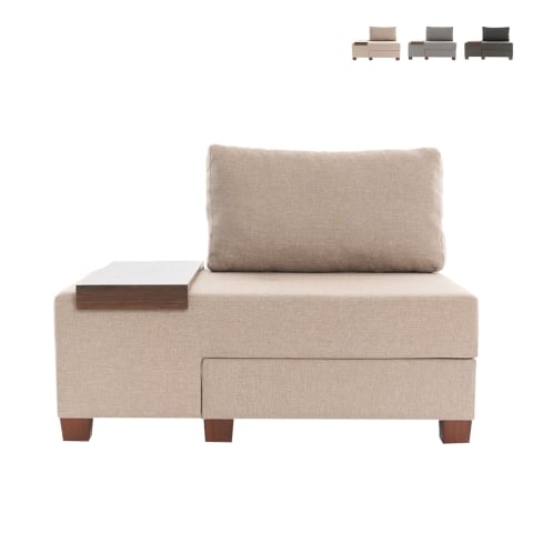 Sessel Bett Chaiselongue klappbar links aus Leinen Betty Left  Aktion