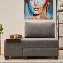 Poltrona letto chaise longue sinistra pieghevole in lino Betty Left Modello