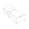 Poltrona letto chaise longue sinistra pieghevole in lino Betty Left 