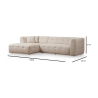 Divano 4 posti angolare sinistro modulare con chaiselongue in bouclè Cady Left 