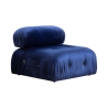 Divano modulare componibile 4 posti blu con poggiapiedi in velluto Bubble 3SPV Saldi