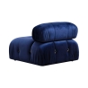 Divano modulare componibile 4 posti blu con poggiapiedi in velluto Bubble 3SPV Sconti