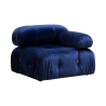 Divano modulare componibile 4 posti blu con poggiapiedi in velluto Bubble 3SPV Catalogo
