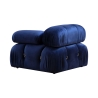Divano modulare componibile 4 posti blu con poggiapiedi in velluto Bubble 3SPV Stock
