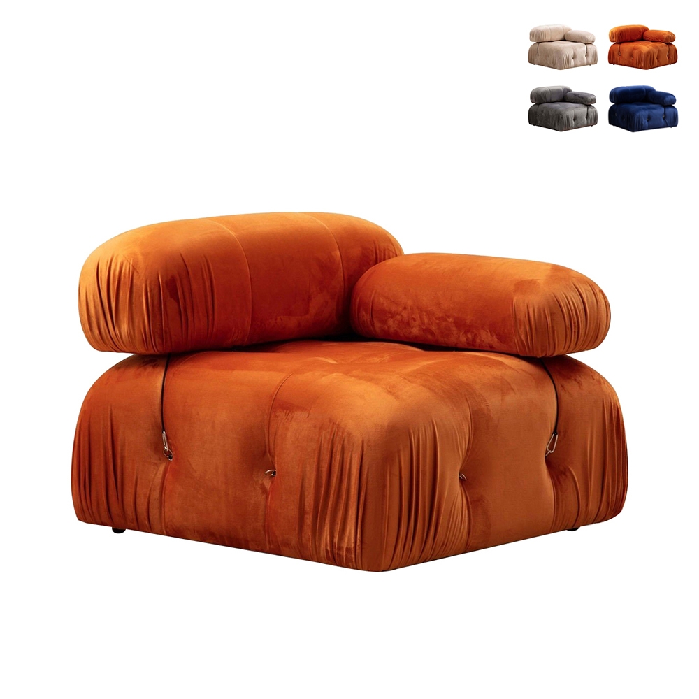 Modulo angolare destro per divano componibile in velluto Bubble 1RV Promozione