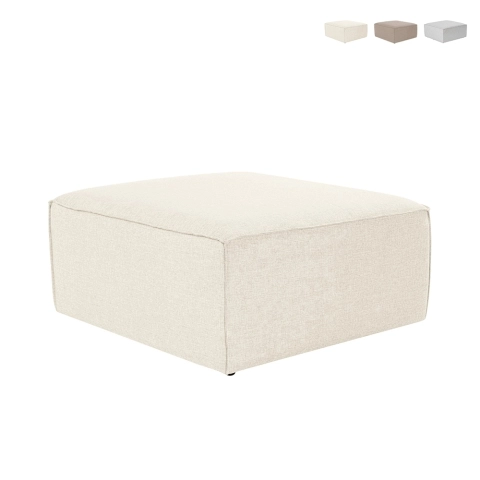 Pouf repose-pieds carré moderne en lin 85x85cm Fora P Promotion