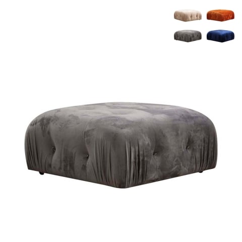 Pouf poggiapiedi in velluto 95x95cm Bubble PV Promozione