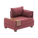Poltrona chaise longue in tessuto con vassoio integrato Fly Right 
