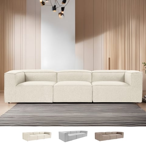 Sofa 4-Sitzer modern modular aus Leinen Fora 4 Aktion