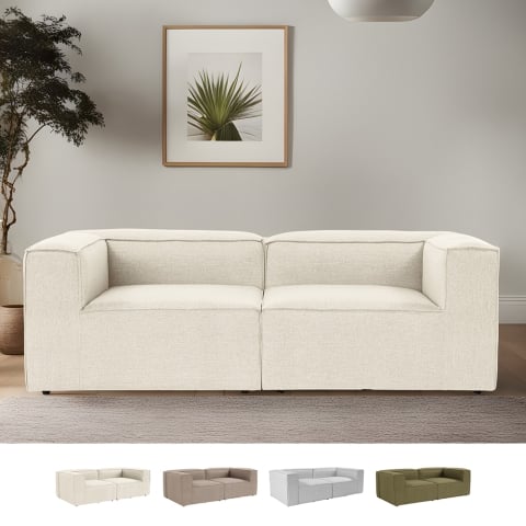 Sofa 2-Sitzer modern modular aus Leinen Fora 2 Aktion