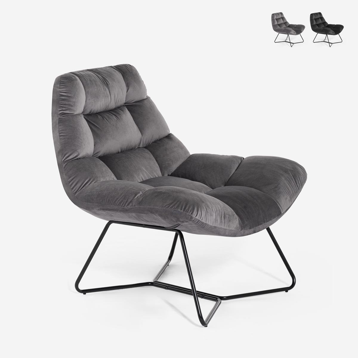 Poltrona da salotto soggiorno moderna in velluto di design Karu Promozione Poltrona da salotto soggiorno moderna in velluto di design Karu Promozione