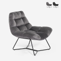 Poltrona da salotto soggiorno moderna in velluto di design Karu Promozione