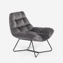 Poltrona da salotto soggiorno moderna in velluto di design Karu Offerta
