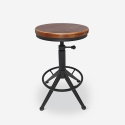 Tabouret industriel vintage réglable à vis en métal noir Crewi Vente