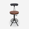 Sgabello girevole regolabile vintage industriale con schienale Crewi Back Vendita
