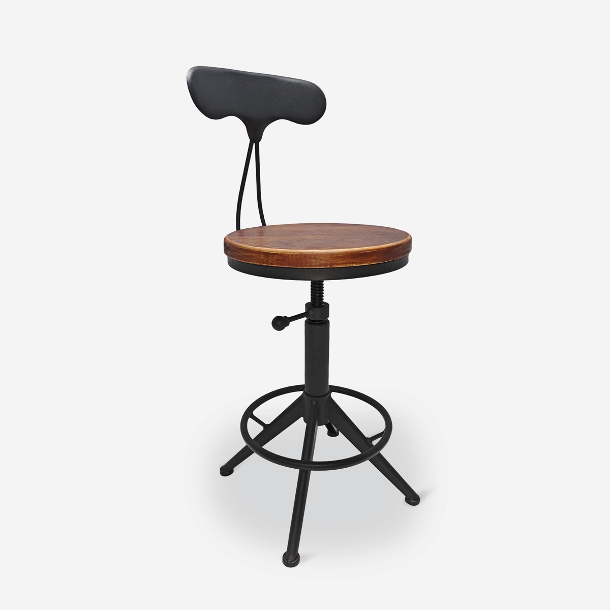 Hocker drehbar verstellbar im Vintage-Stil mit Rückenlehne Crewi Back Aktion Hocker drehbar verstellbar im Vintage-Stil mit Rückenlehne Crewi Back Aktion