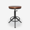Sgabello industriale vintage regolabile a vite in metallo nero Crewi Promozione