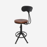 Hocker drehbar verstellbar im Vintage-Stil mit Rückenlehne Crewi Back Sales