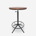 Tavolino alto vintage industriale rotondo regolabile per bar cucina Girus Promozione