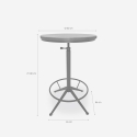 Tavolino alto vintage industriale rotondo regolabile per bar cucina Girus Offerta