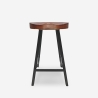 Sgabello industriale in legno e metallo vintage per penisola cucina Lumax Vendita