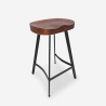 Sgabello industriale in legno e metallo vintage per penisola cucina Lumax Promozione