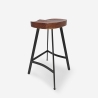 Sgabello industriale in legno e metallo vintage per penisola cucina Lumax Saldi