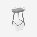Sgabello industriale in legno e metallo vintage per penisola cucina Lumax Sconti