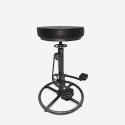 Sgabello da bar pub stile industriale in similpelle con pedali Glint Promozione