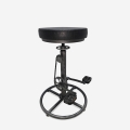 Sgabello da bar pub stile industriale in similpelle con pedali Glint Promozione