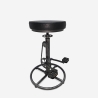 Sgabello da bar pub stile industriale in similpelle con pedali Glint Promozione