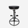 Sgabello da bar pub stile industriale in similpelle con pedali Glint Vendita