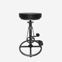 Sgabello da bar pub stile industriale in similpelle con pedali Glint Offerta