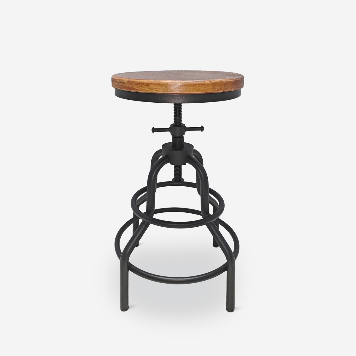 Sgabello regolabile a vite in legno e metallo vintage industriale Vont Promozione Sgabello regolabile a vite in legno e metallo vintage industriale Vont Promozione