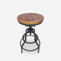 Sgabello regolabile a vite in legno e metallo vintage industriale Vont Vendita