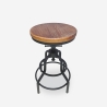 Sgabello regolabile a vite in legno e metallo vintage industriale Vont Vendita