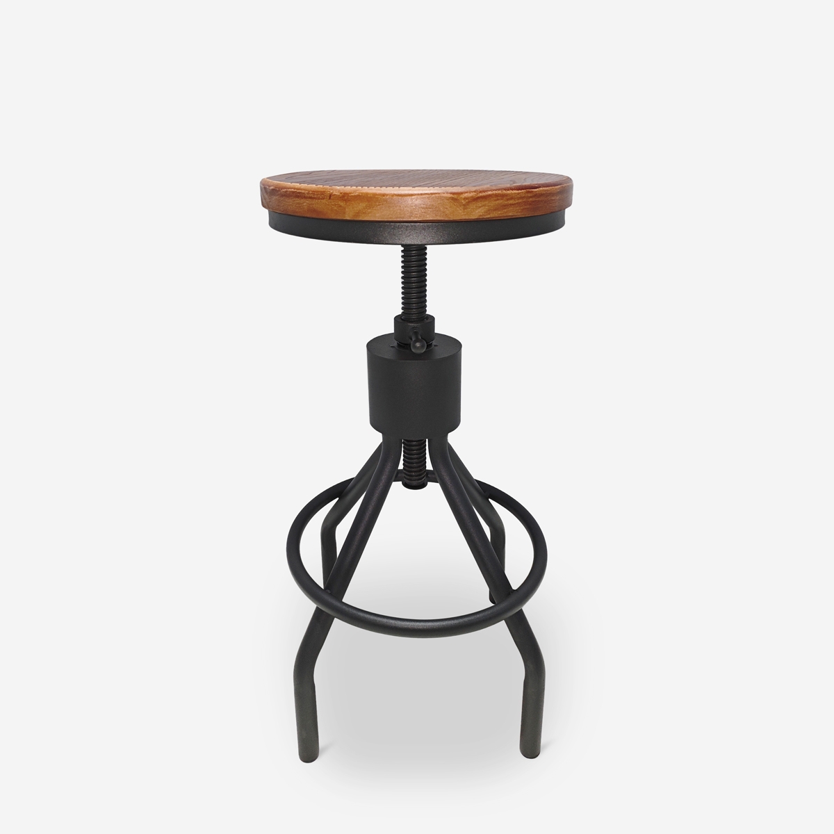 Tabouret de bar industriel en bois et métal réglable à vis Skiv Promotion Tabouret de bar industriel en bois et métal réglable à vis Skiv Promotion