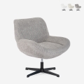 Poltrona girevole elegante in tessuto bouclé da salotto ufficio Lehm Promozione