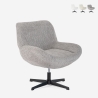Poltrona girevole elegante in tessuto bouclé da salotto ufficio Lehm Promozione