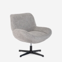 Poltrona girevole elegante in tessuto bouclé da salotto ufficio Lehm Saldi