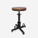 Sgabello da bar regolabile a vite in stile industriale vintage Helix Vendita