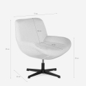 Poltrona girevole elegante in tessuto bouclé da salotto ufficio Lehm 