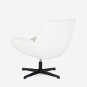 Poltrona girevole ergonomica da salotto in bouclé con poggiapiedi Janes 