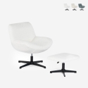 Poltrona girevole ergonomica da salotto in bouclé con poggiapiedi Janes Misure
