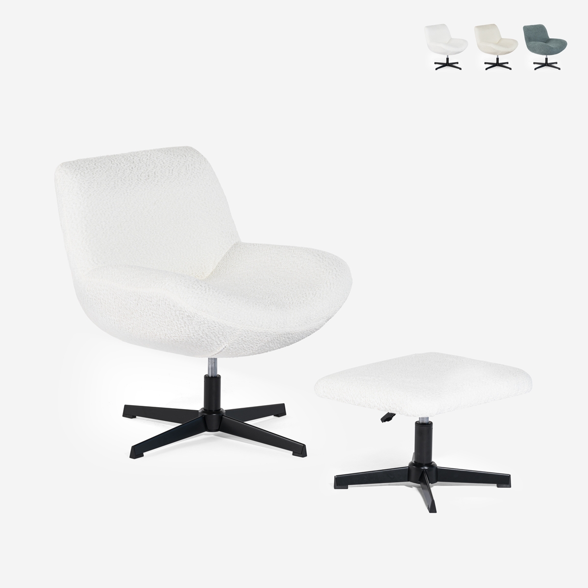 Fauteuil pivotant ergonomique de salon avec repose-pieds Janes Prix Fauteuil pivotant ergonomique de salon avec repose-pieds Janes Prix