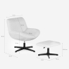 Poltrona girevole ergonomica da salotto in bouclé con poggiapiedi Janes 