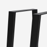 Set 2 gambe per piano tavolo forma trapezoidale in metallo nero Flare Vendita