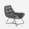 Poltrona da salotto soggiorno moderna in velluto di design Karu Costo
