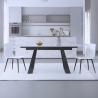 Tavolo da pranzo allungabile moderno 90x160-200cm effetto marmo Caracas Vendita
